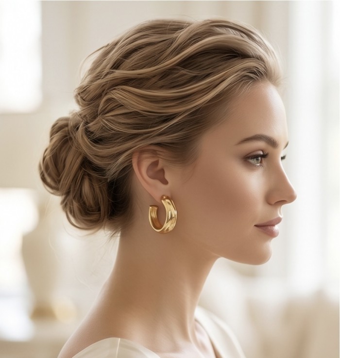 Classy Gold handmade Hoop Earrings - photo 1