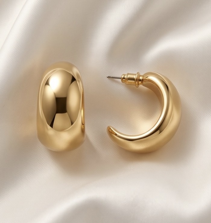 Classy Gold handmade Hoop Earrings - photo 4