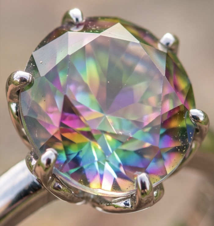 7.8 carat Brazilian Tourmaline .925 Sterling Silver Perfectly handcrafted Ring s. 8 1/4 - Close-up of 7.8 carat Brazilian Tourmaline in .925 Sterling Silver setting
