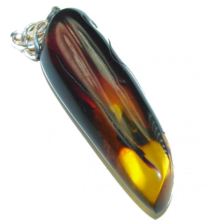 Real Beauty authentic Baltic Amber .925 Sterling Silver handcrafted pendant - photo 1