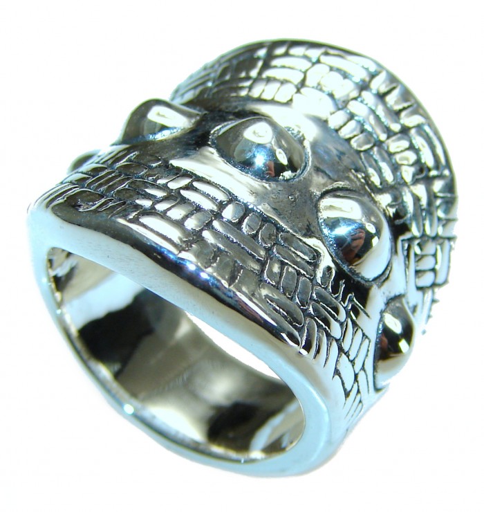 Large Bali made .925 Sterling Silver handcrafted Ring s. 6 1/2 - photo 2
