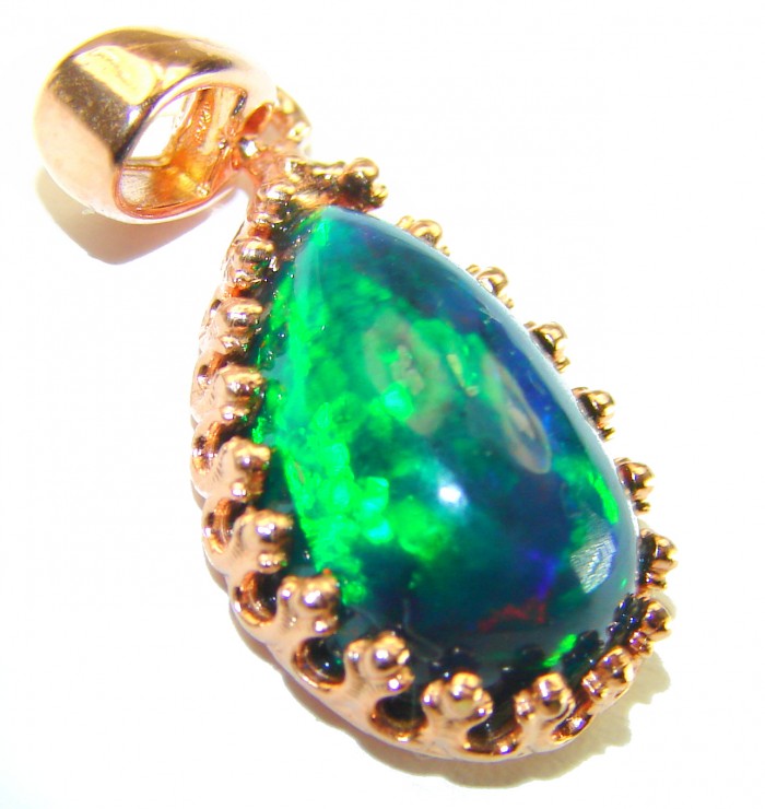 Milky Way 15.6CTW Authentic Black Opal 18K Gold over .925 Sterling Silver handmade Pendant - photo 1