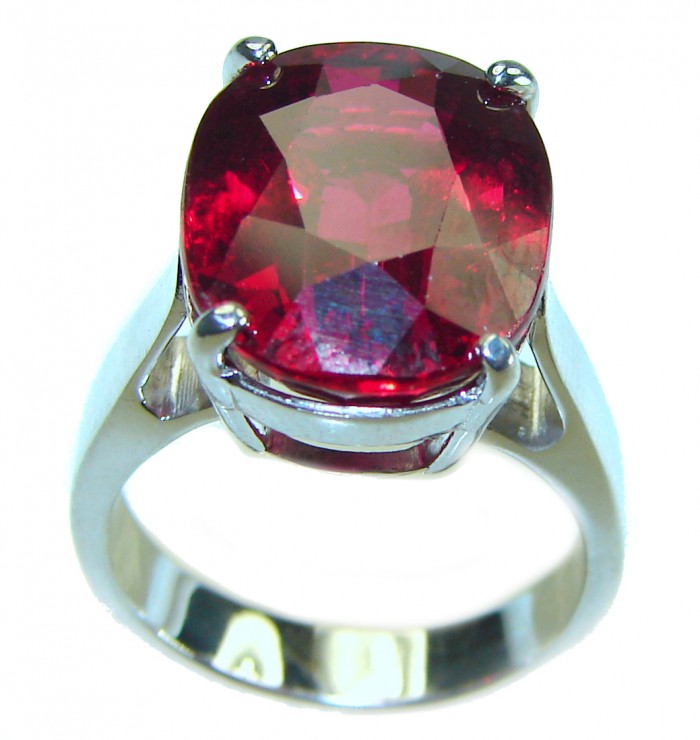 Red Passion 12.5 carat Red Topaz .925 Silver handcrafted Cocktail Ring s. 7 - photo 2