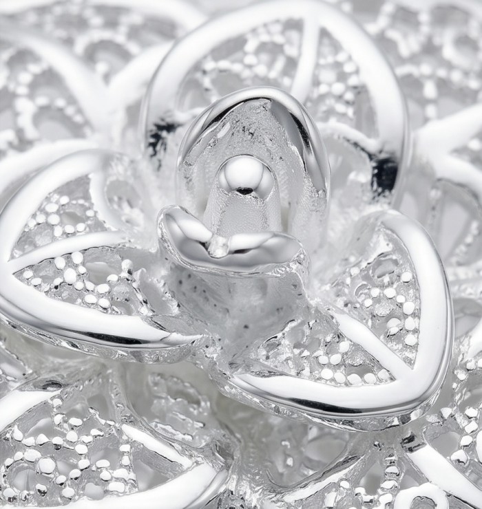 Silver Rose Vintage style Luxurious fashion ring s. 7 adjustable - photo 2