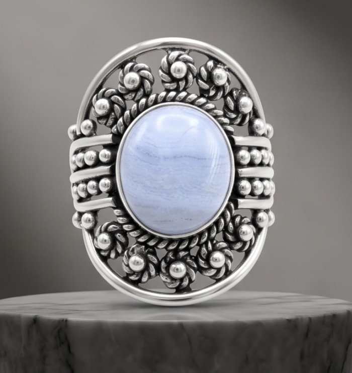 Top quality Scentic Botswana Agate .925 Sterling Silver handcrafted Ring s. 7 - photo 4