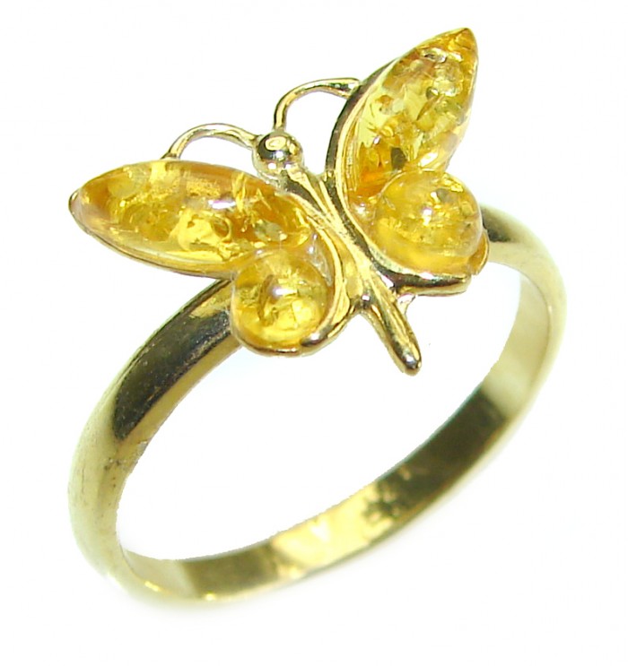 Authentic Baltic Amber .925 Sterling Silver handcrafted ring; s. 5 - photo 3