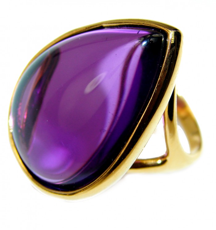 Purple Romance Amethyst 14K Gold over .925 Sterling Silver Handcrafted Ring size 8 1/2 - photo 2