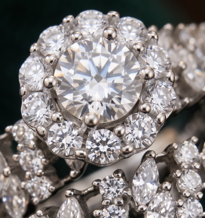 Pure Love Spectacular 7.9 carat White Topaz .925 Sterling Silver stacking ring size 8 - Close-up of Pure Love 7.9 carat white topaz in sterling silver setting.