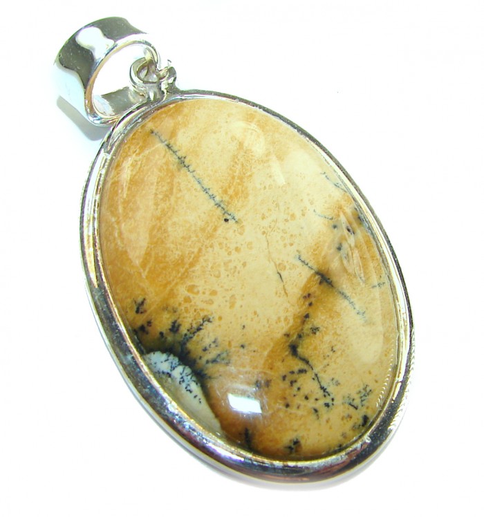 Top quality Picture Jasper .925 Sterling Silver handmade Pendant - photo 2