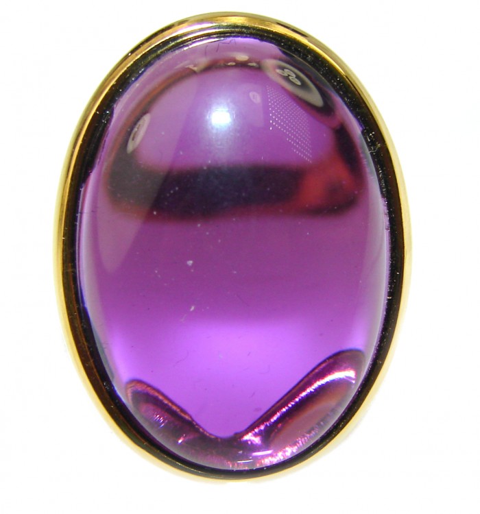 Spectacular Amethyst 14K Gold vermeil .925 Sterling Silver Handcrafted Large Ring size 6 3/4 - photo 1