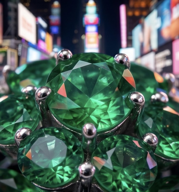 SPRING 6.5 carat Chrome Diopside .925 Sterling Silver handcrafted ring size 6 - Stone close-up of SPRING 6.5 carat Chrome Diopside jewelry piece.