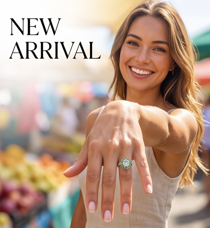 Natural 4.9 carat Green Amethyst Emerald .925 Sterling Silver handmade Statement Ring size 9 - Worn on hand, Natural 4.9 carat Green Amethyst Emerald Sterling Silver