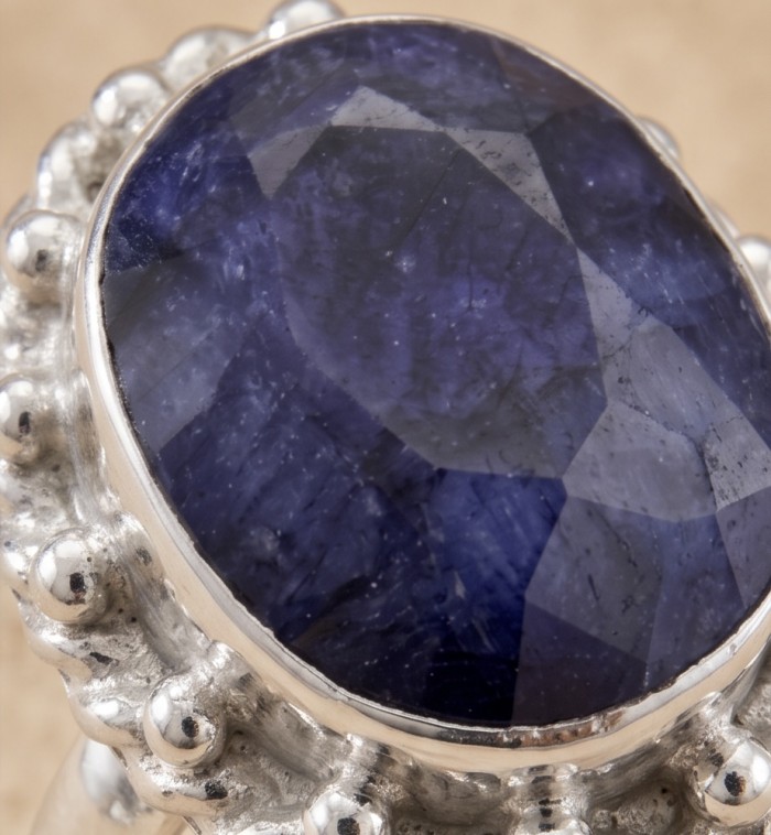 The Star of Kashmir 17.2 carat Sapphire Silver handmade Statement ring size 8 - photo 3