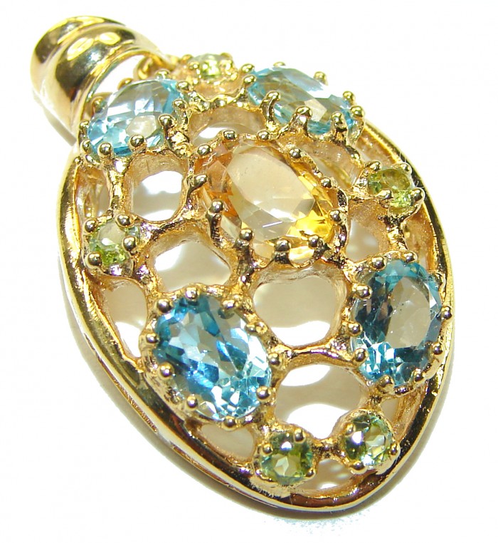 Real Beauty Citrine 18K Gold over .925 Sterling Silver handcrafted Pendant - photo 2