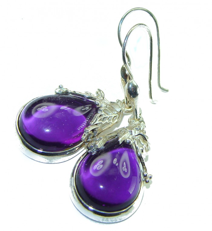 Lavender Fields Pink Amethyst .925 Sterling Silver handcrafted Statement earrings - photo 4