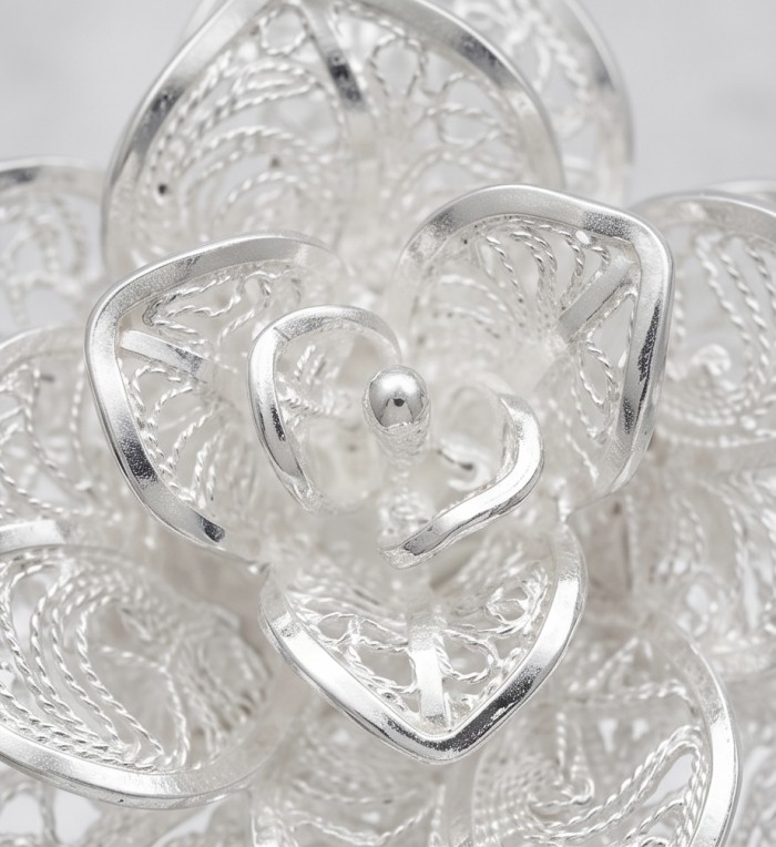 Silver Rose Vintage style Luxurious fashion earrings - photo 2