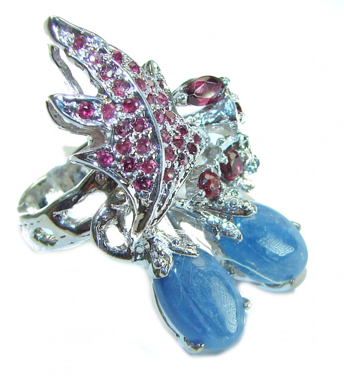Fancy Authentic African Kyanite .925 Sterling Silver handmade Ring size 5 3/4 - photo 3