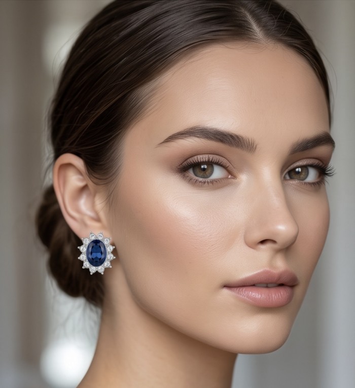 Pacifica 4.5 carat Topaz Silver Handcrafted Earrings - photo 1