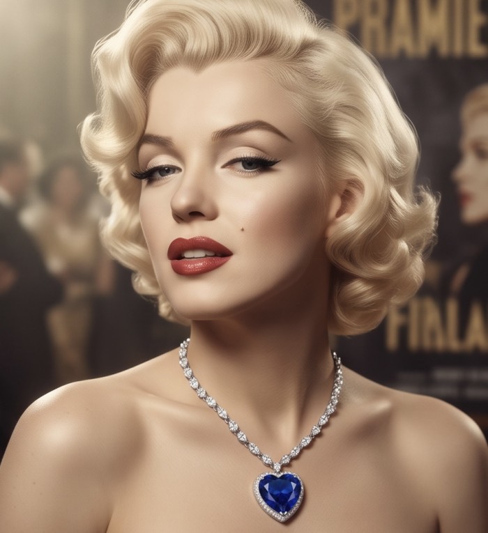 Titanic - Heart of The Ocean Necklace ~ 24.5 Ct Blue Sapphire Necklace In 925 Sterling Silver necklace - Worn on neck, Titanic Heart of The Ocean Necklace with blue sapphire.