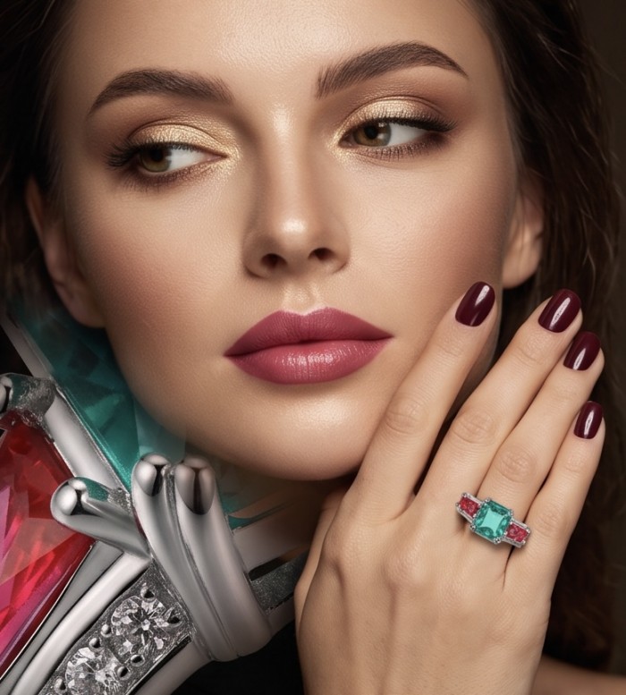 Authentic 6.7 carat Green Topaz .925 Sterling Silver Perfectly handcrafted Ring s. 8 adjustable - Green Topaz ring on hand, close-up of stone and details.