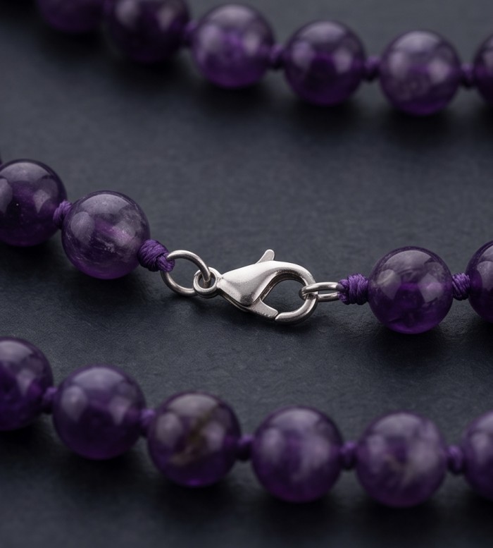 Outstanding Amethyst handcrafted Statement necklace - photo 3