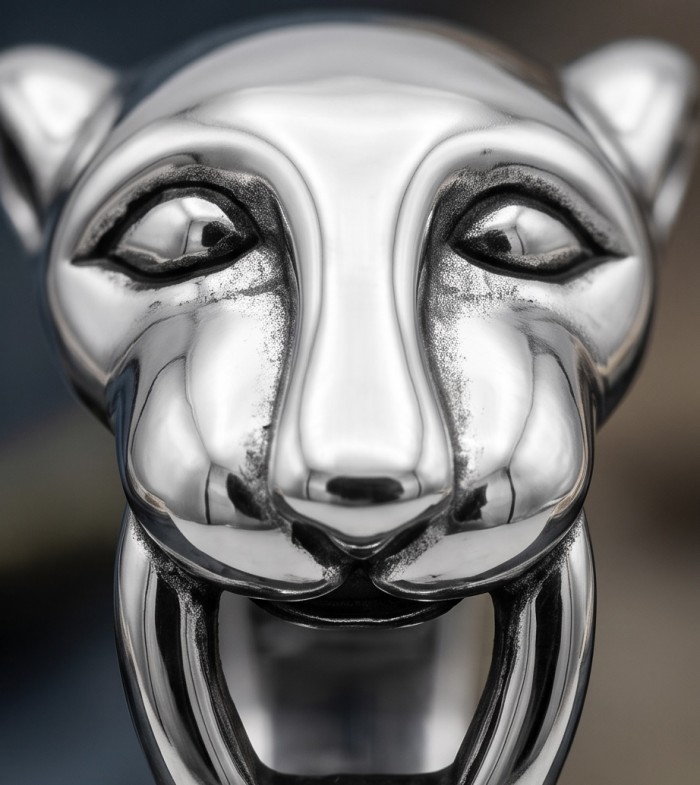 Cheetah .925 Sterling Silver handmade Statement Ring s. 8 - Front view of Cheetah .925 Sterling Silver Statement Ring.