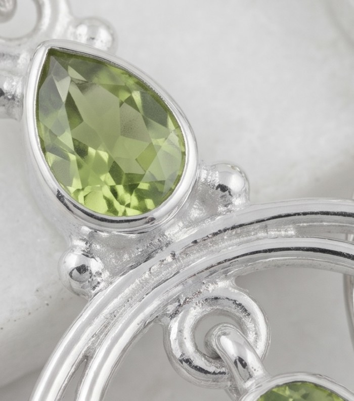 Alessia authentic 2.9 carat Brazilian Peridot Silver handmade Statement earrings - photo 3