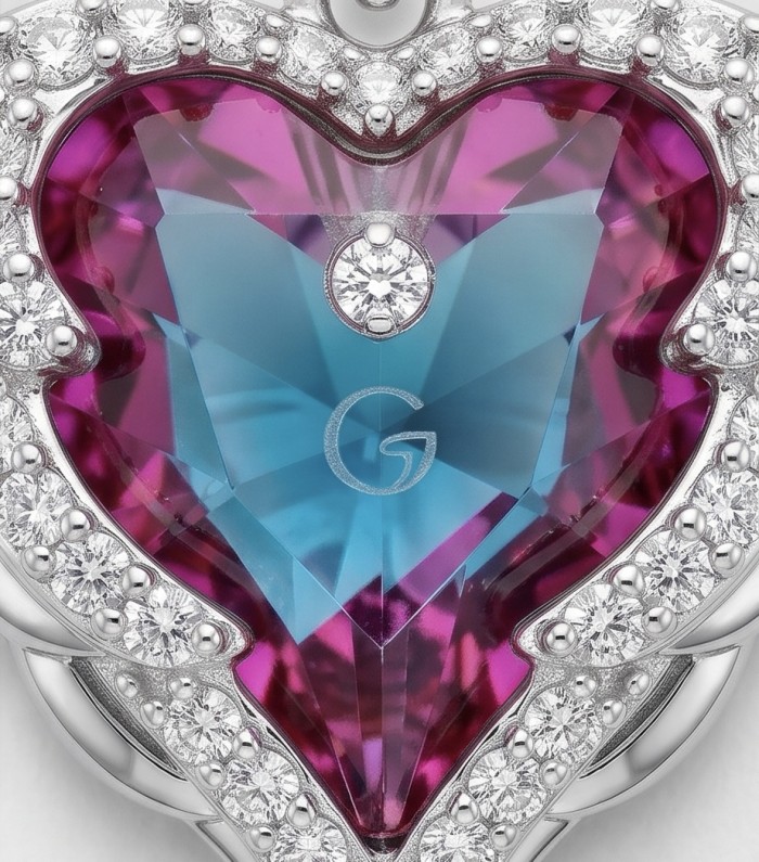 Angel's Heart Luxurious 8.8 carat Rainbow Topaz Silver handcrafted pendant - photo 2