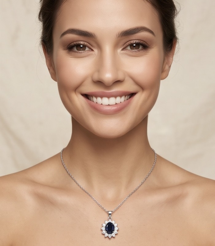 Pacifica 4.5 carat Topaz Silver Handcrafted necklace - photo 2