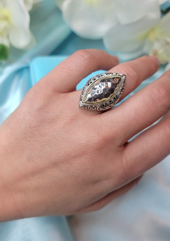 Solid Bali made .925 Sterling Silver ring size 7 - photo 1